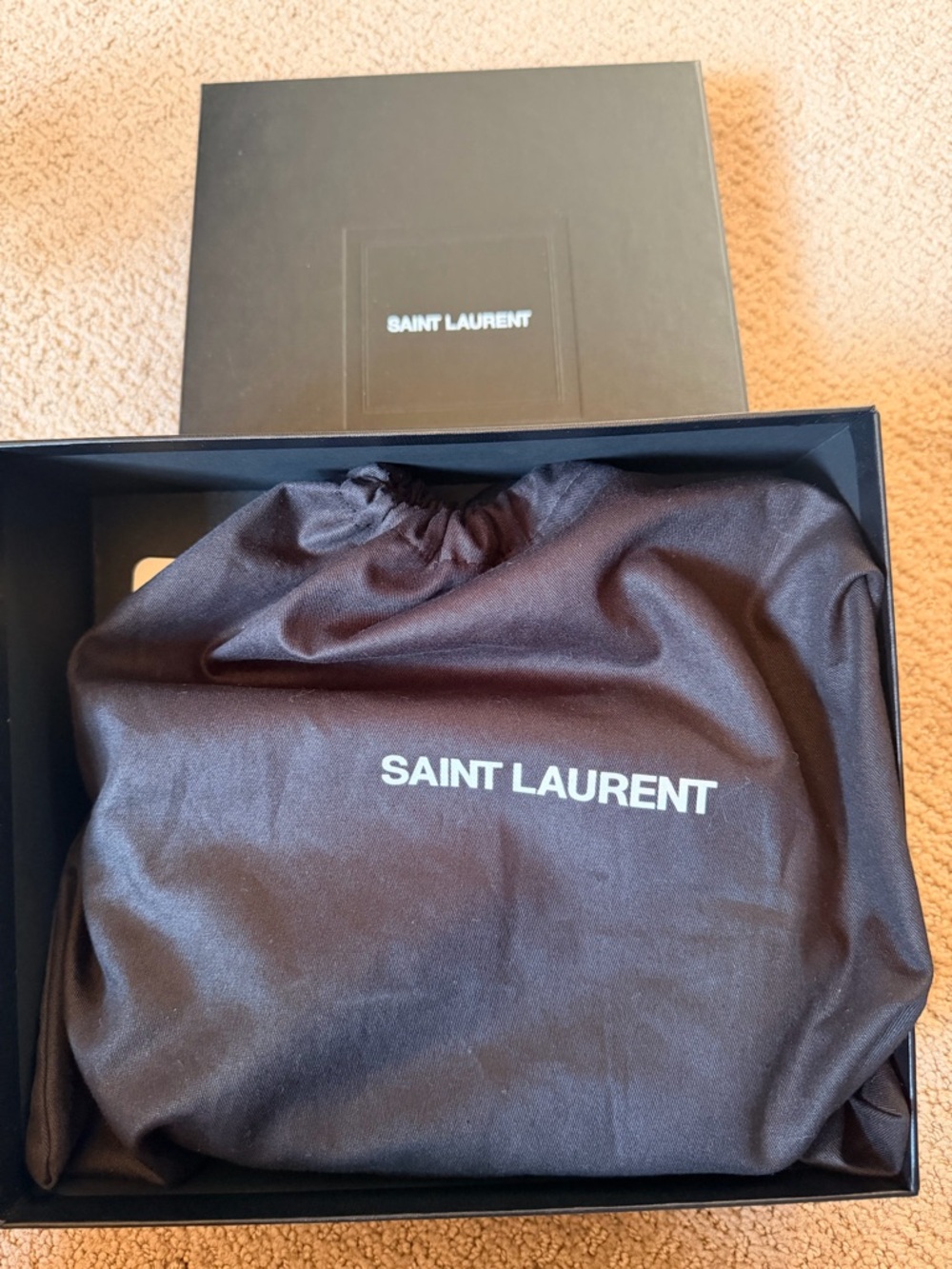 Saint Laurent Dark Beige Grain De Poudre Matelasse Mini Lou Camera Bag NWT/NIB - Picture 16 of 16